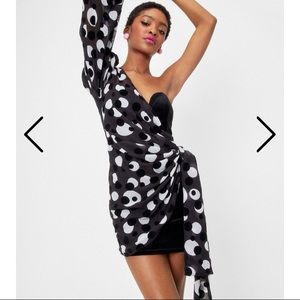 One Shoulder Mini Polka Dot Dress By Nasty Gal